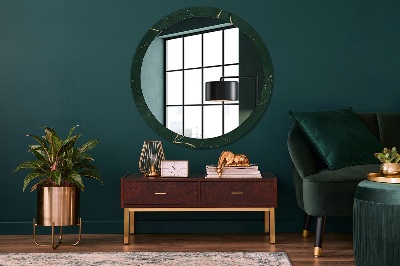 Miroir rond avec décoration Feuilles dorées délicates