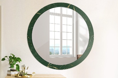 Miroir rond avec décoration Feuilles dorées délicates