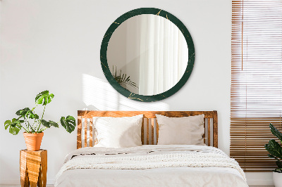 Miroir rond avec décoration Feuilles dorées délicates