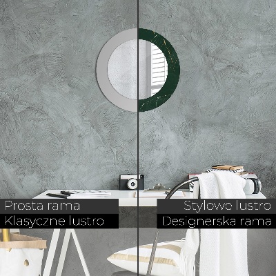 Miroir rond avec décoration Feuilles dorées délicates