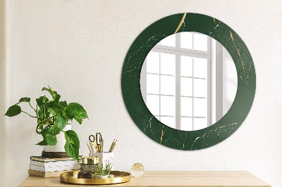 Miroir rond avec décoration Feuilles dorées délicates
