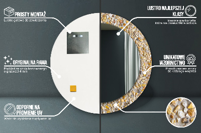 Miroir rond imprimé Motif terrazzo