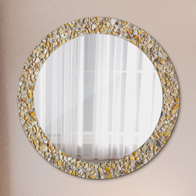 Miroir rond imprimé Motif terrazzo