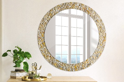 Miroir rond imprimé Motif terrazzo