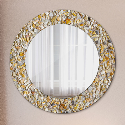 Miroir rond imprimé Motif terrazzo