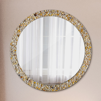 Miroir rond imprimé Motif terrazzo