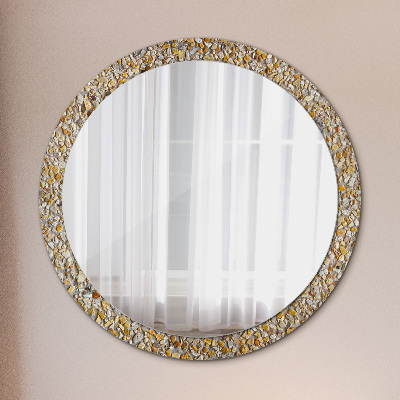 Miroir rond imprimé Motif terrazzo