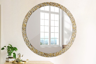 Miroir rond imprimé Motif terrazzo