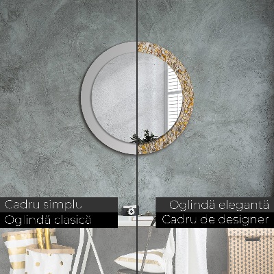 Miroir rond imprimé Motif terrazzo