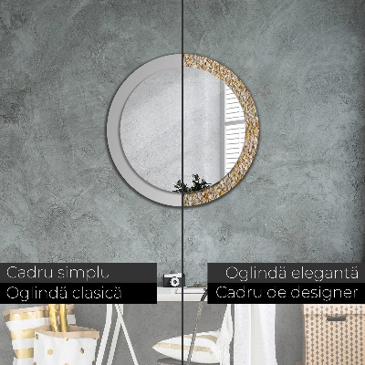Miroir rond imprimé Motif terrazzo