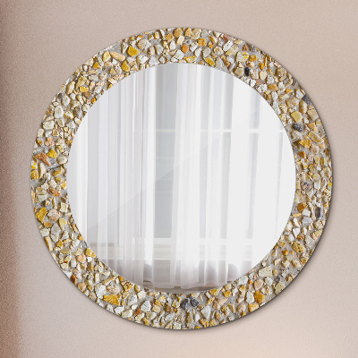 Miroir rond imprimé Motif terrazzo