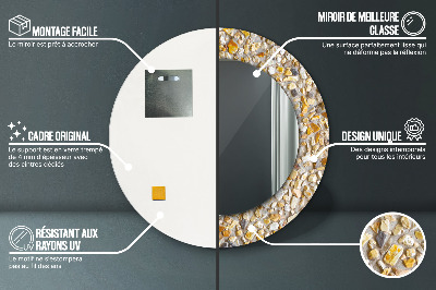 Miroir rond imprimé Motif terrazzo