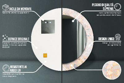 Miroir rond avec décoration Mosaïque minable