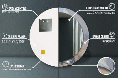 Miroir rond imprimé Texture holographique