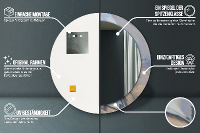 Miroir rond imprimé Texture holographique