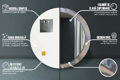 Miroir rond imprimé Texture holographique
