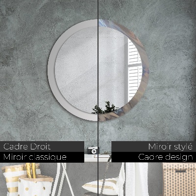 Miroir rond imprimé Texture holographique