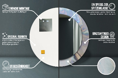 Miroir rond imprimé Texture holographique