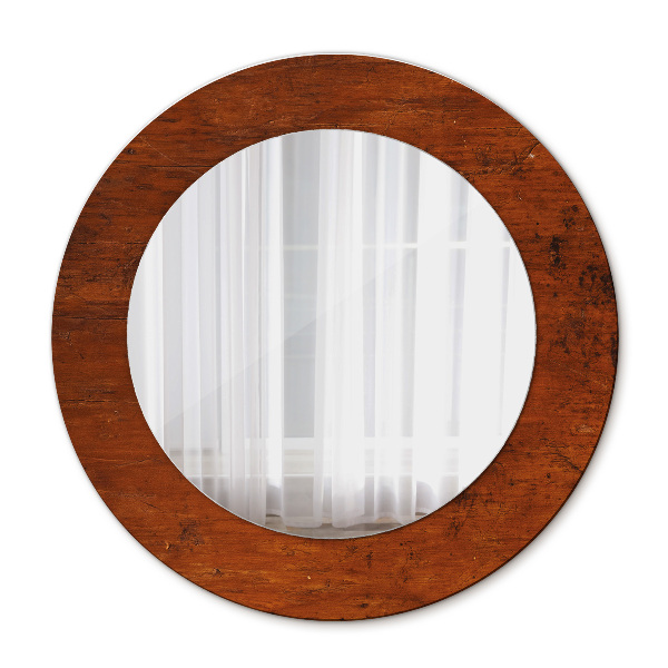 Miroir rond avec décoration Bois naturel