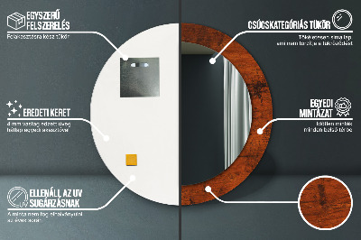 Miroir rond avec décoration Bois naturel