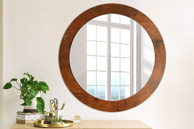Miroir rond avec décoration Bois naturel