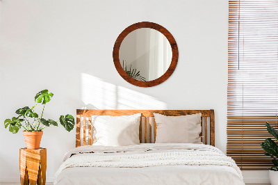 Miroir rond avec décoration Bois naturel