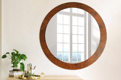 Miroir rond avec décoration Bois naturel