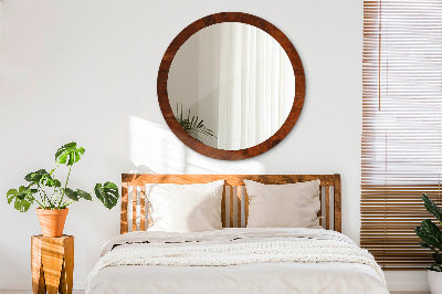 Miroir rond avec décoration Bois naturel