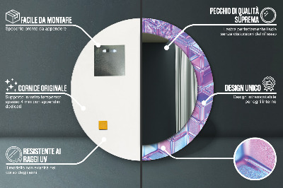 Miroir rond imprimé Abstrait surréaliste
