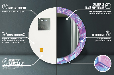 Miroir rond imprimé Abstrait surréaliste