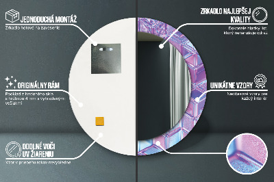 Miroir rond imprimé Abstrait surréaliste