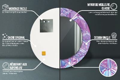 Miroir rond imprimé Abstrait surréaliste