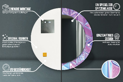 Miroir rond imprimé Abstrait surréaliste