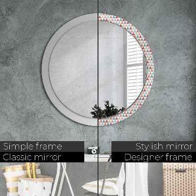 Miroir rond avec décoration Motif géométrique