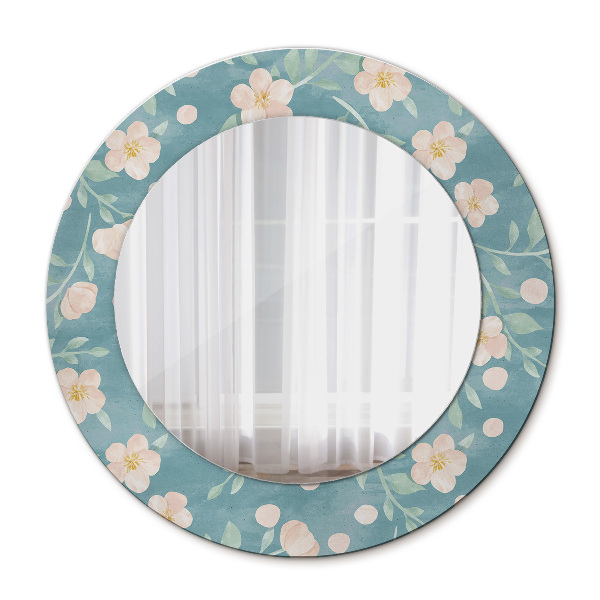 Miroir rond imprimé Motif floral