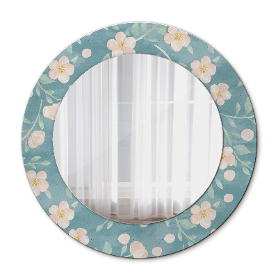 Miroir rond imprimé Motif floral