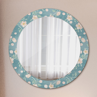 Miroir rond imprimé Motif floral