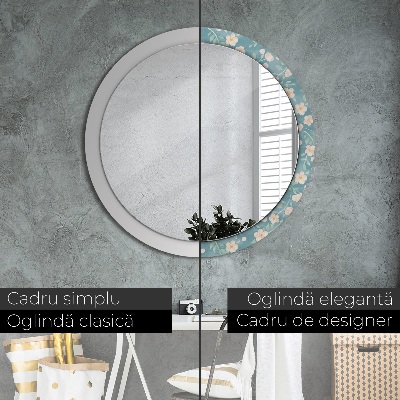 Miroir rond imprimé Motif floral
