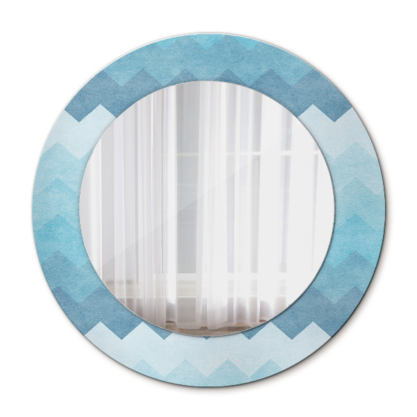 Miroir rond avec décoration Motif à chevrons
