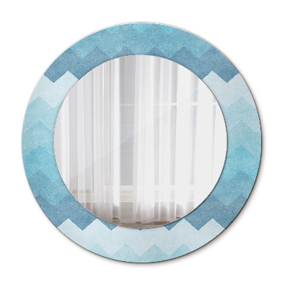 Miroir rond avec décoration Motif à chevrons
