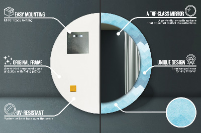 Miroir rond avec décoration Motif à chevrons