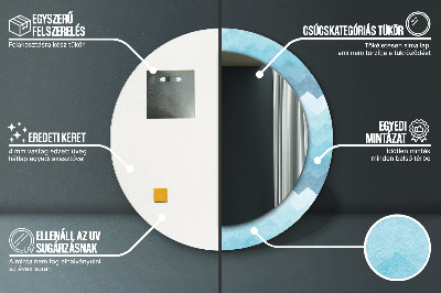 Miroir rond avec décoration Motif à chevrons