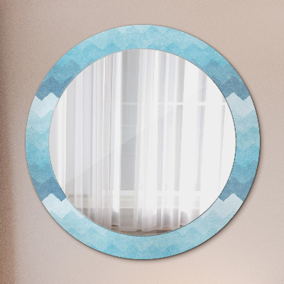 Miroir rond avec décoration Motif à chevrons