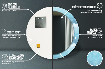 Miroir rond avec décoration Motif à chevrons
