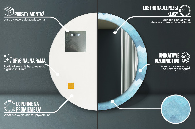 Miroir rond avec décoration Motif à chevrons