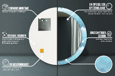 Miroir rond avec décoration Motif à chevrons