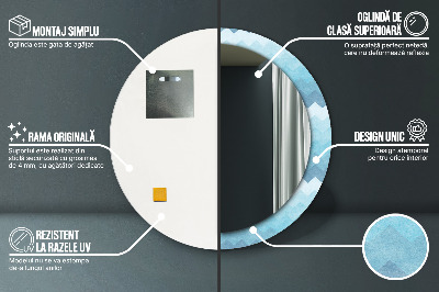 Miroir rond avec décoration Motif à chevrons