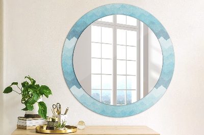 Miroir rond avec décoration Motif à chevrons