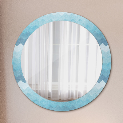 Miroir rond avec décoration Motif à chevrons