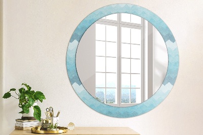 Miroir rond avec décoration Motif à chevrons